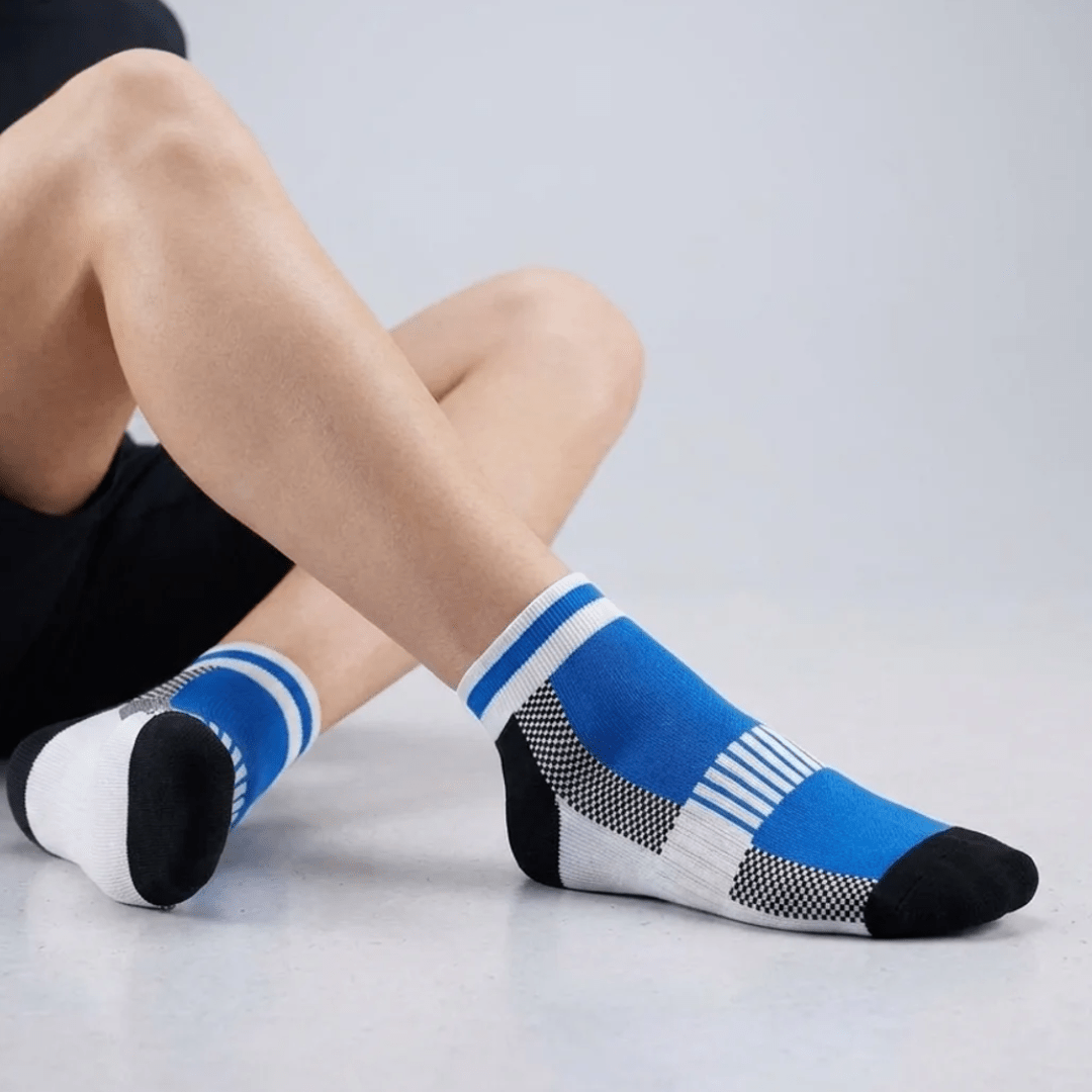 '-Airofit Cushioned Ankle Socks-Blue/White-