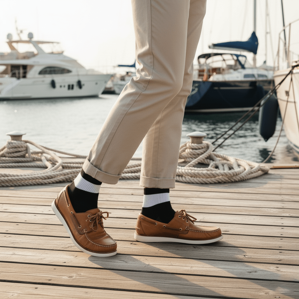 Monochrome Edge - Black & White Stripe - Sockscarving - Feel The Comfort