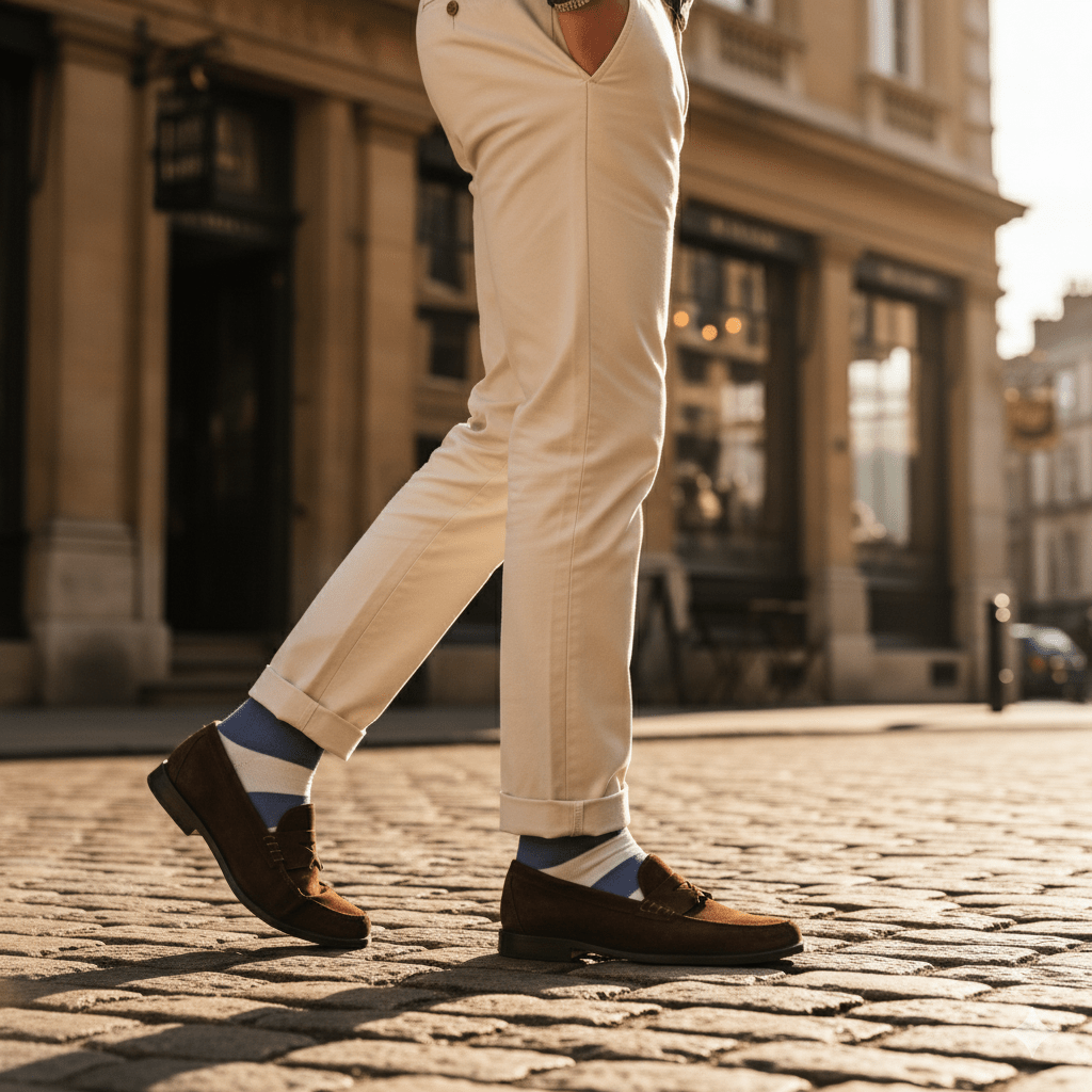 Serene Hue - Bombay Grey & White Stripe - Sockscarving - Feel The Comfort