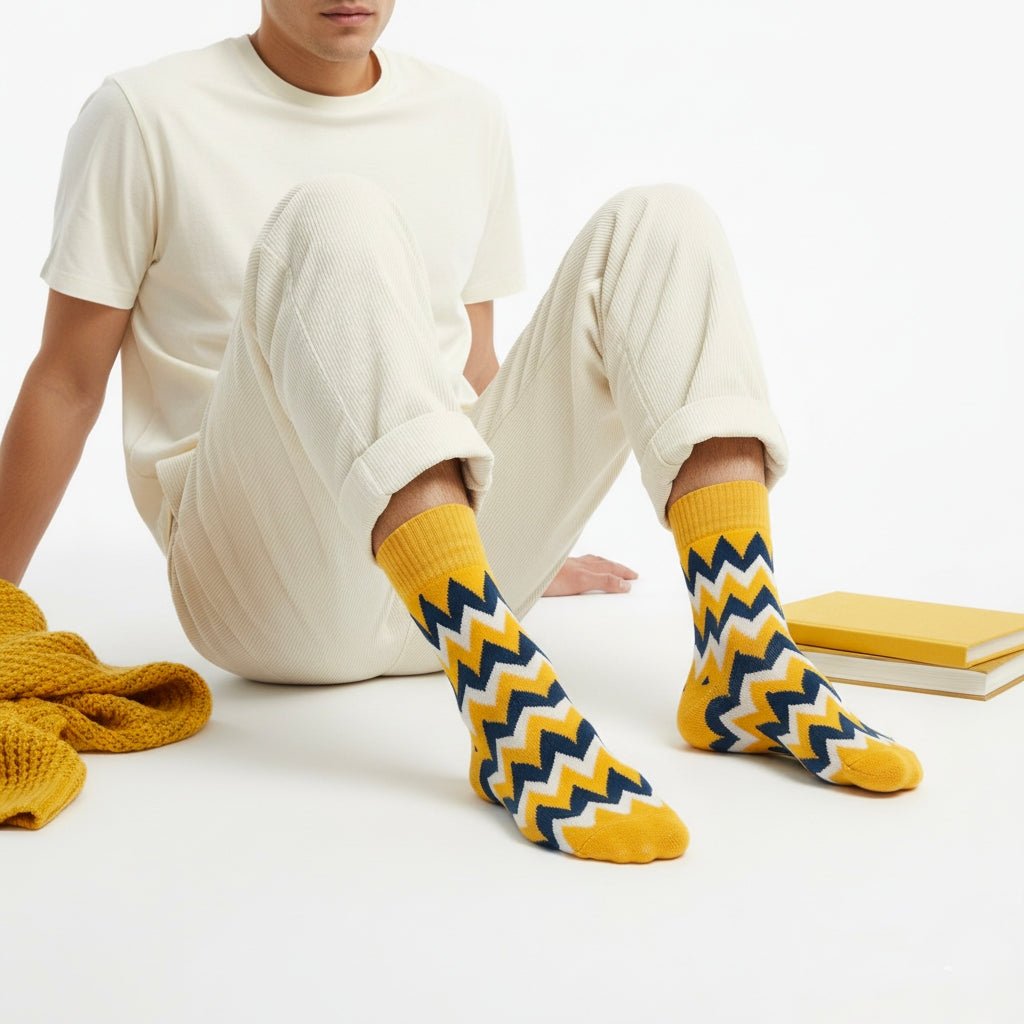 Winter Chevron: Vibrant Warmth - Sockscarving - Feel The Comfort