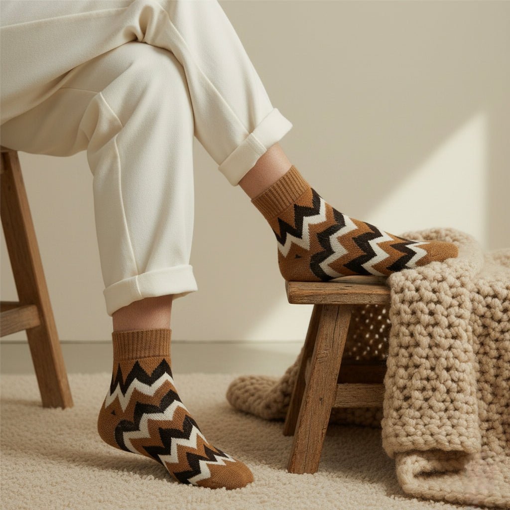 Winter Chevron: Vibrant Warmth - Sockscarving - Feel The Comfort