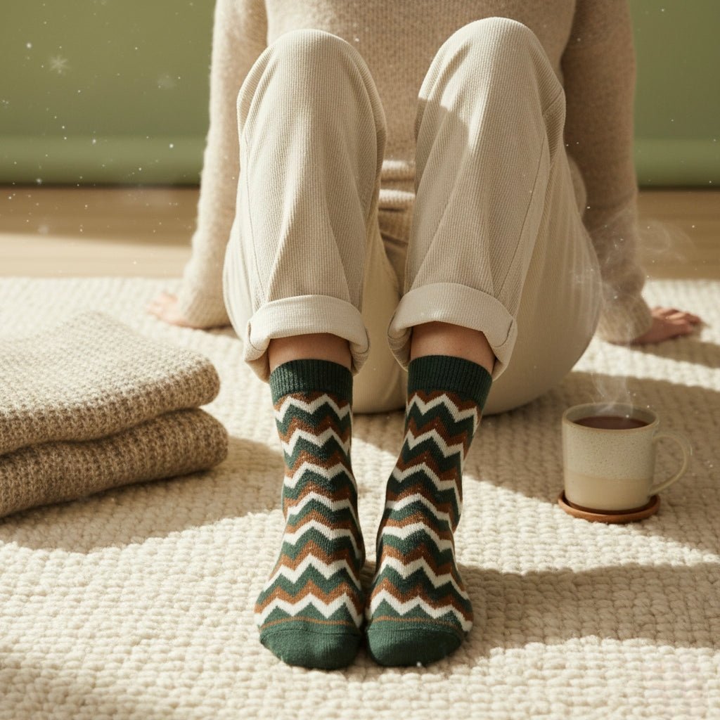 Winter Chevron: Vibrant Warmth - Sockscarving - Feel The Comfort