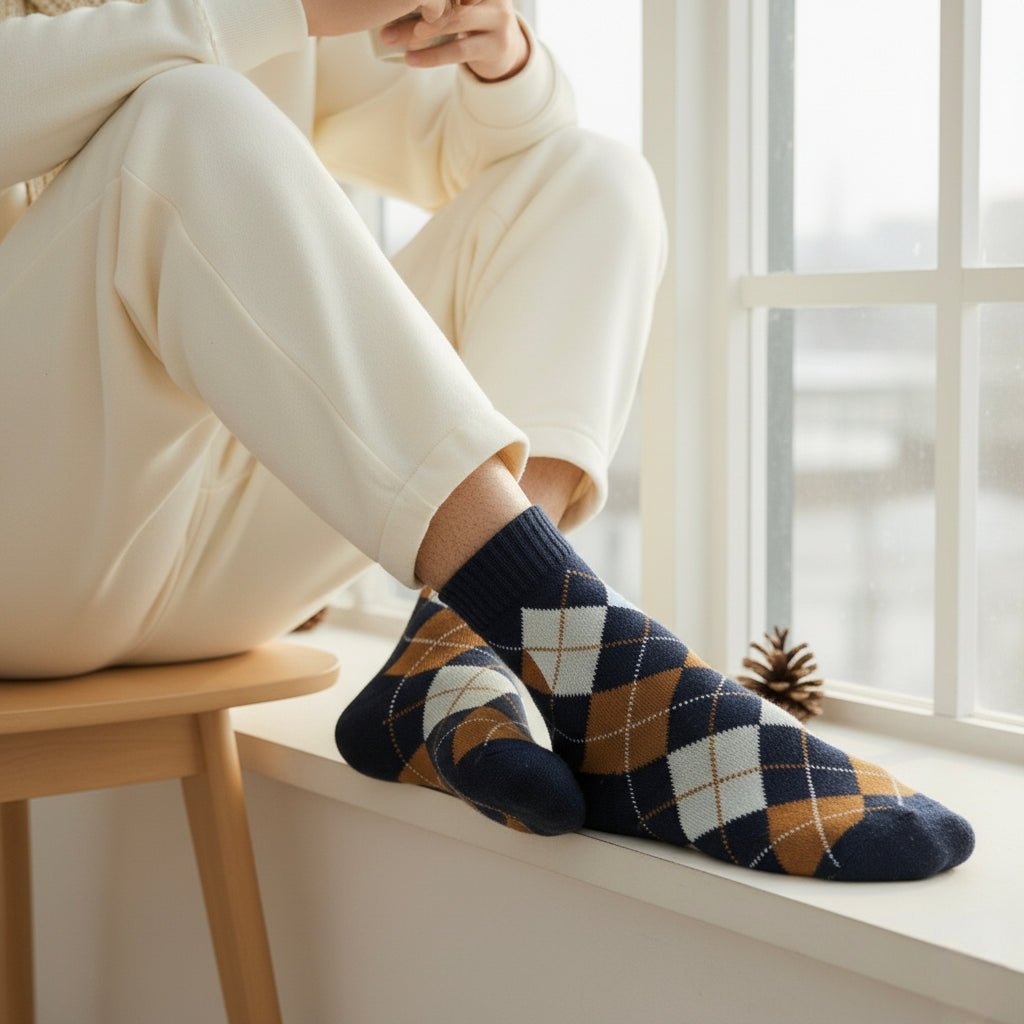 Winter Argyle: Refined Warmth - Sockscarving - Feel The Comfort