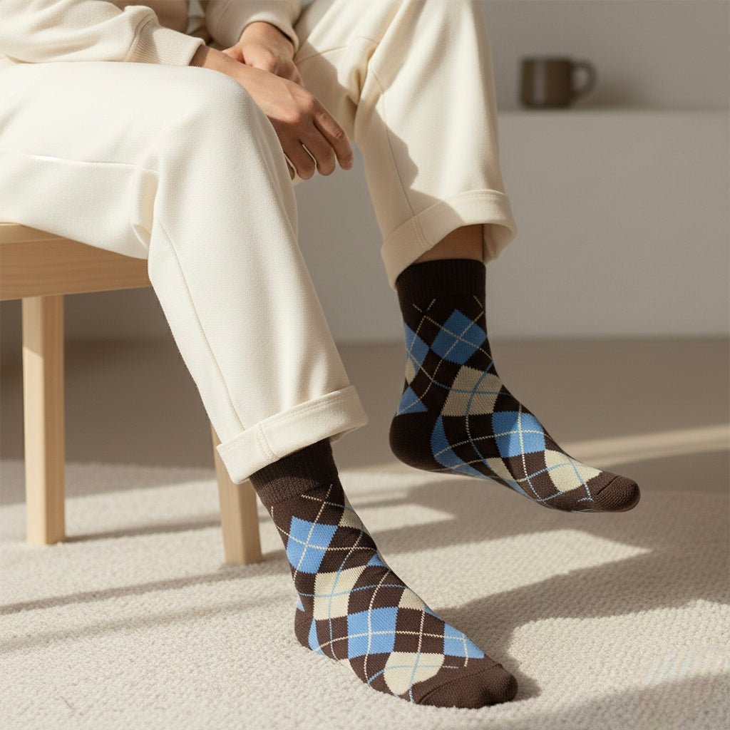 Winter Argyle: Refined Warmth - Sockscarving - Feel The Comfort