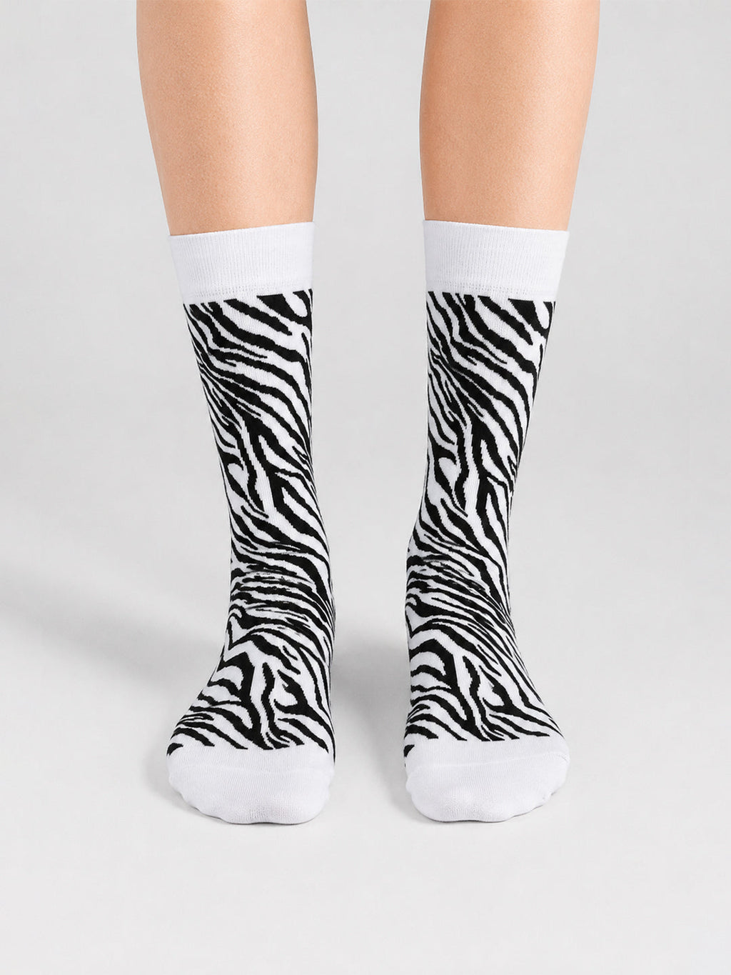 Safari- Classic Zebra Ultra Light Designer Crew Sock