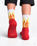 Studio Fire Edition Yoga/Pilates Socks - RED/WHITE- YELLOW FLAMES