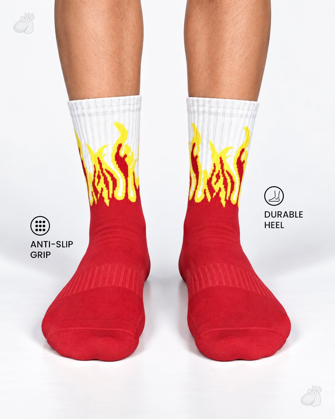 Studio Fire Edition Yoga/Pilates Socks - RED/WHITE- YELLOW FLAMES