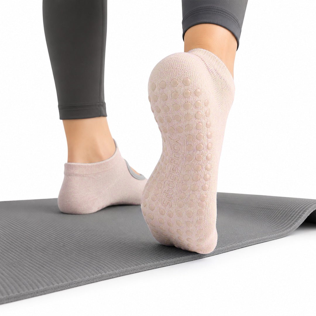 '-Women's Yoga/Pilates Studio Socks- Cream-