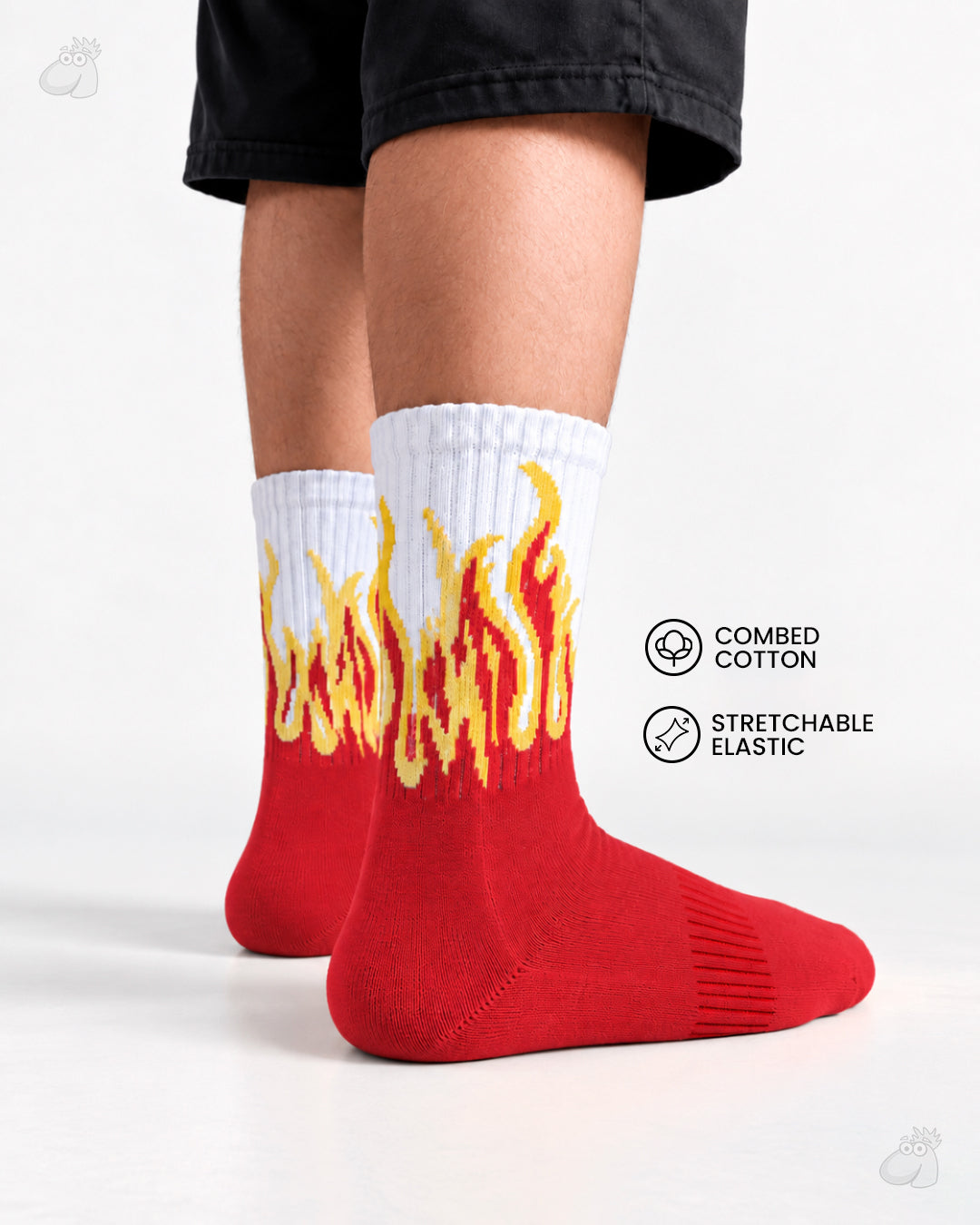 Studio Fire Edition Yoga/Pilates Socks - RED/WHITE- YELLOW FLAMES