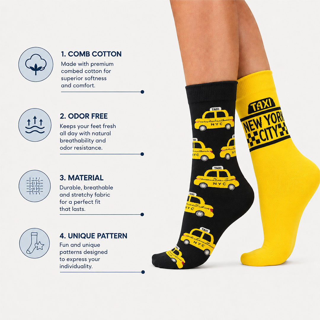 NYC Yellow Cab Crew Socks