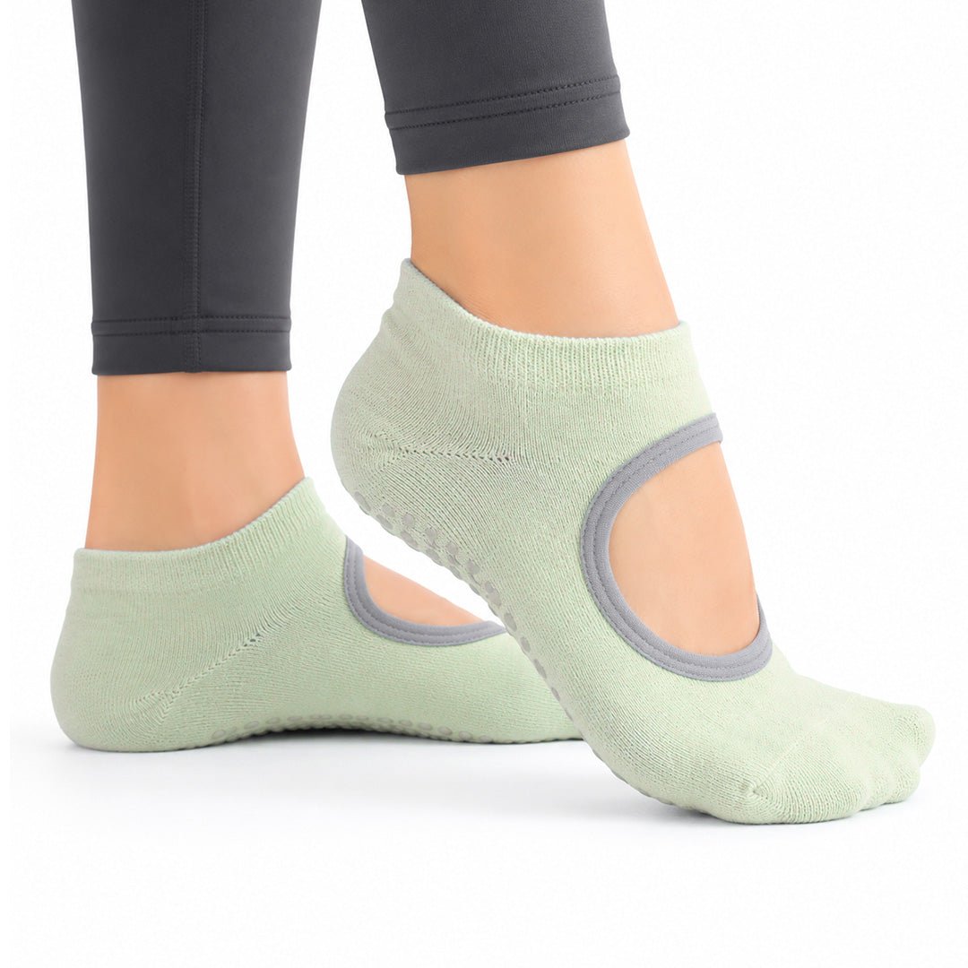 '-Women's Yoga/Pilates Studio Socks- Green-