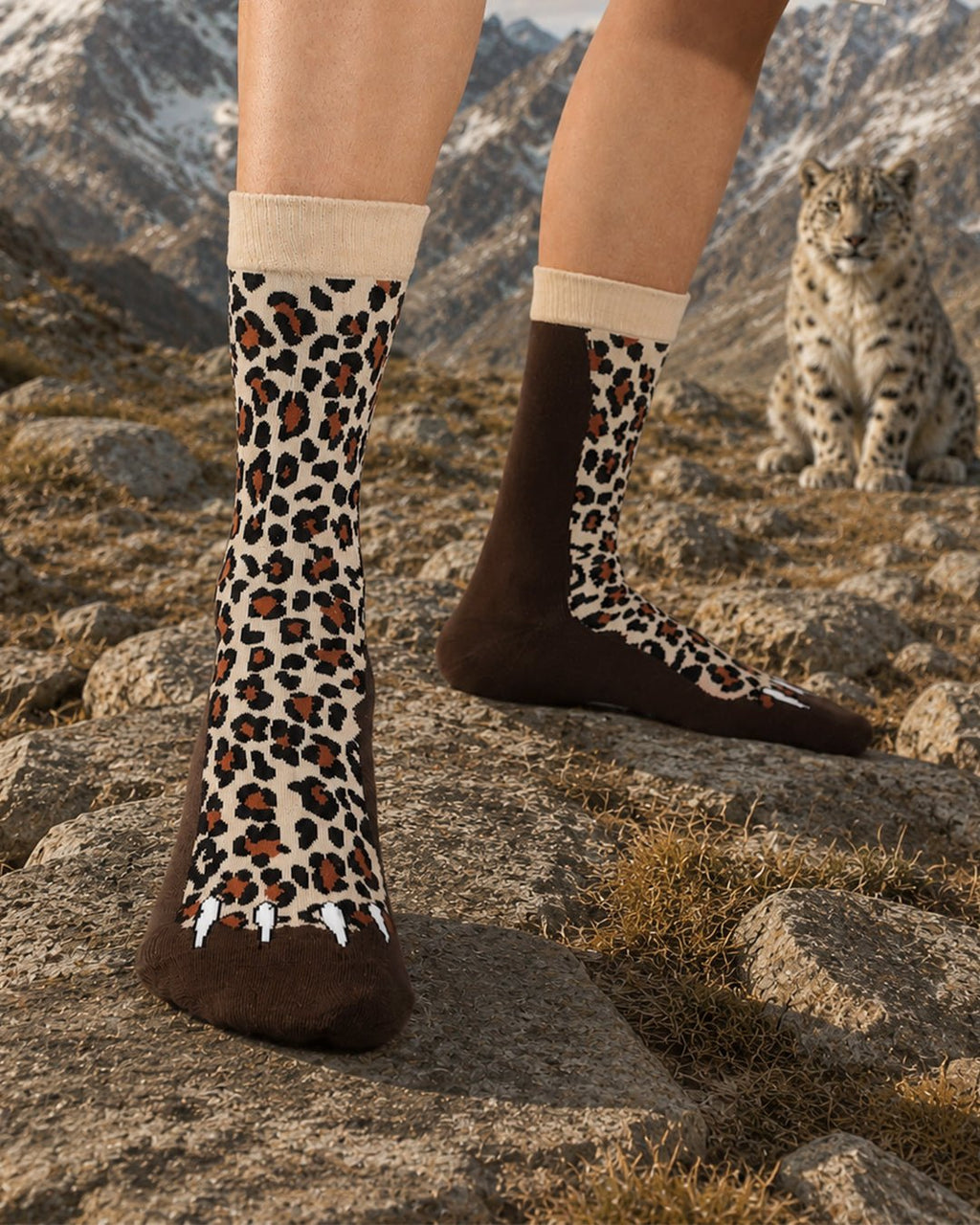 Rouge - Wild legs edition Ultra Light Designer Crew Sock