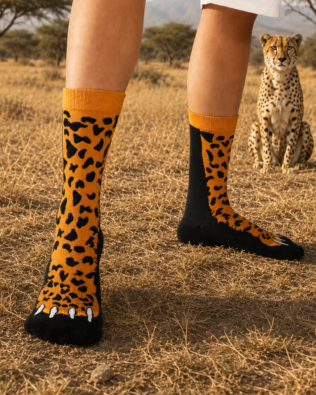 Pounce - Wild legs edition Ultra Light Designer Crew Sock