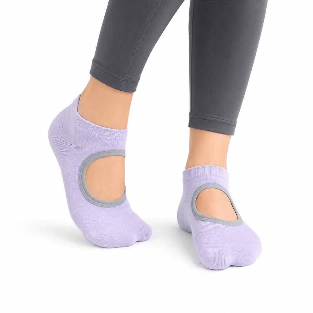 '-Women's Yoga/Pilates Studio Socks- Purple-