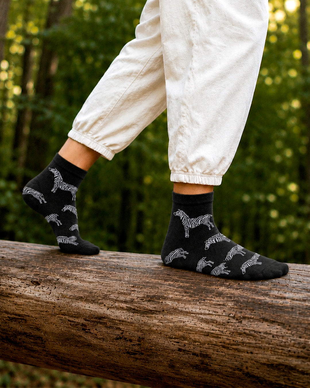 Zebra Socks Ankle Length- Safari Edition