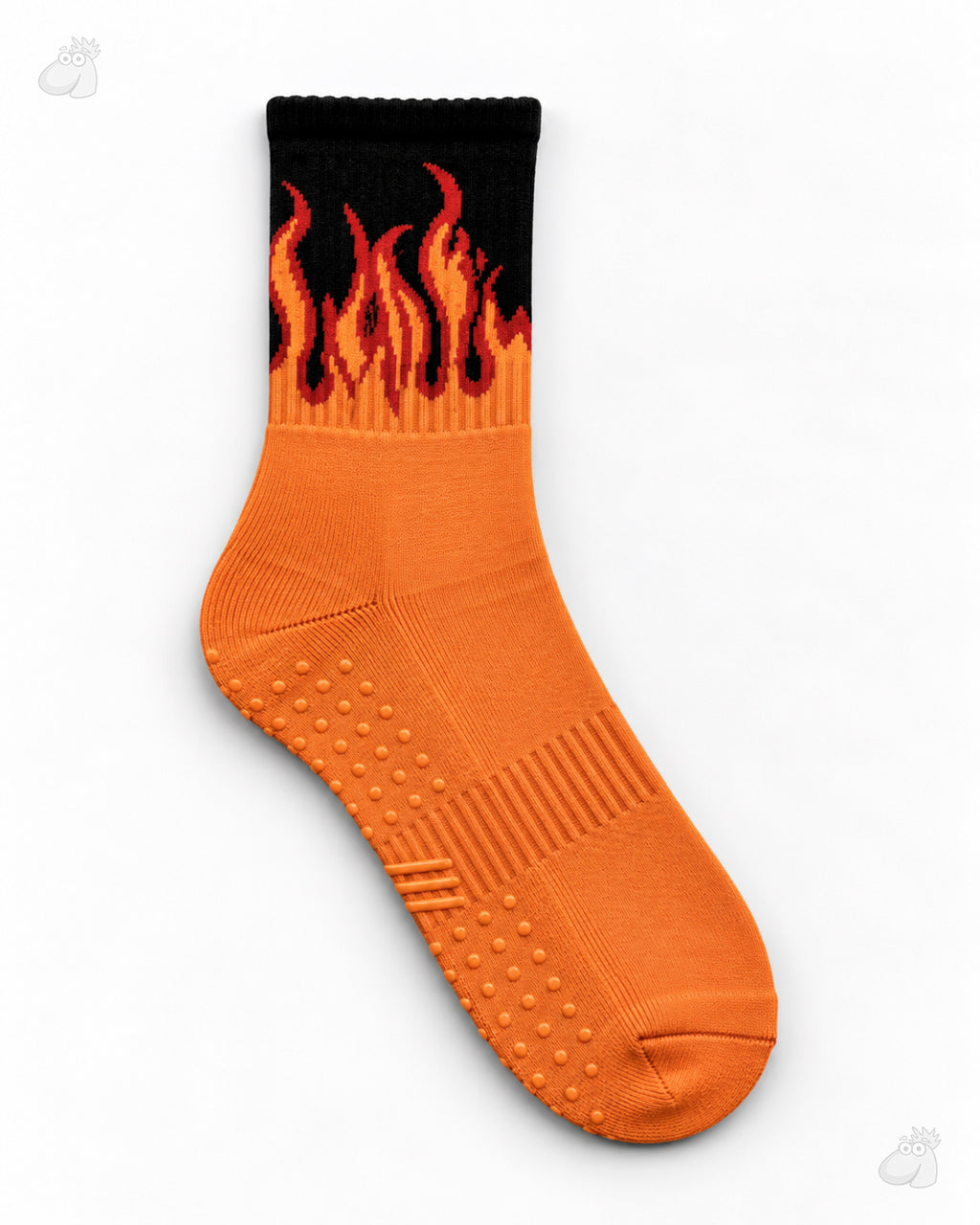 Studio Fire Edition Yoga/Pilates Socks - ORANGE/BLACK - RED FLAMES