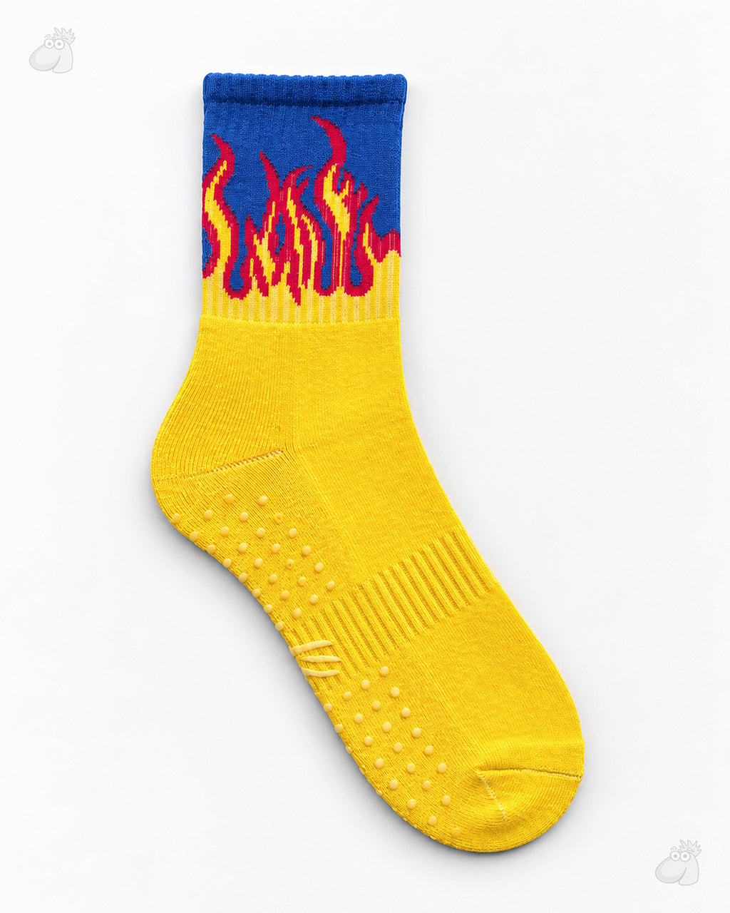 Studio Fire Edition Yoga/Pilates Socks - YELLOW/BLUE- RED FLAMES