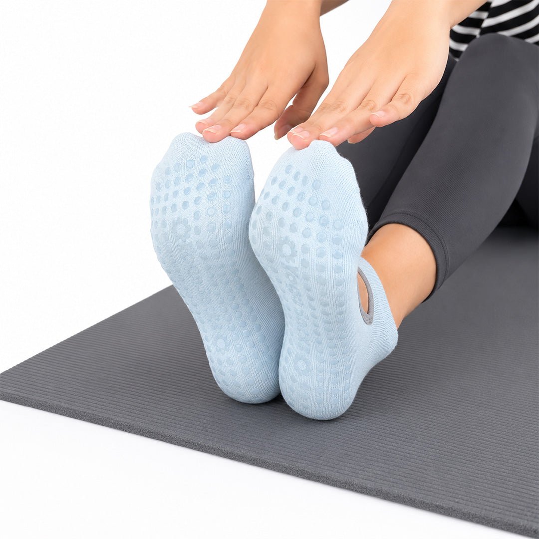 '-Women's Yoga/Pilates Studio Socks- Blue-