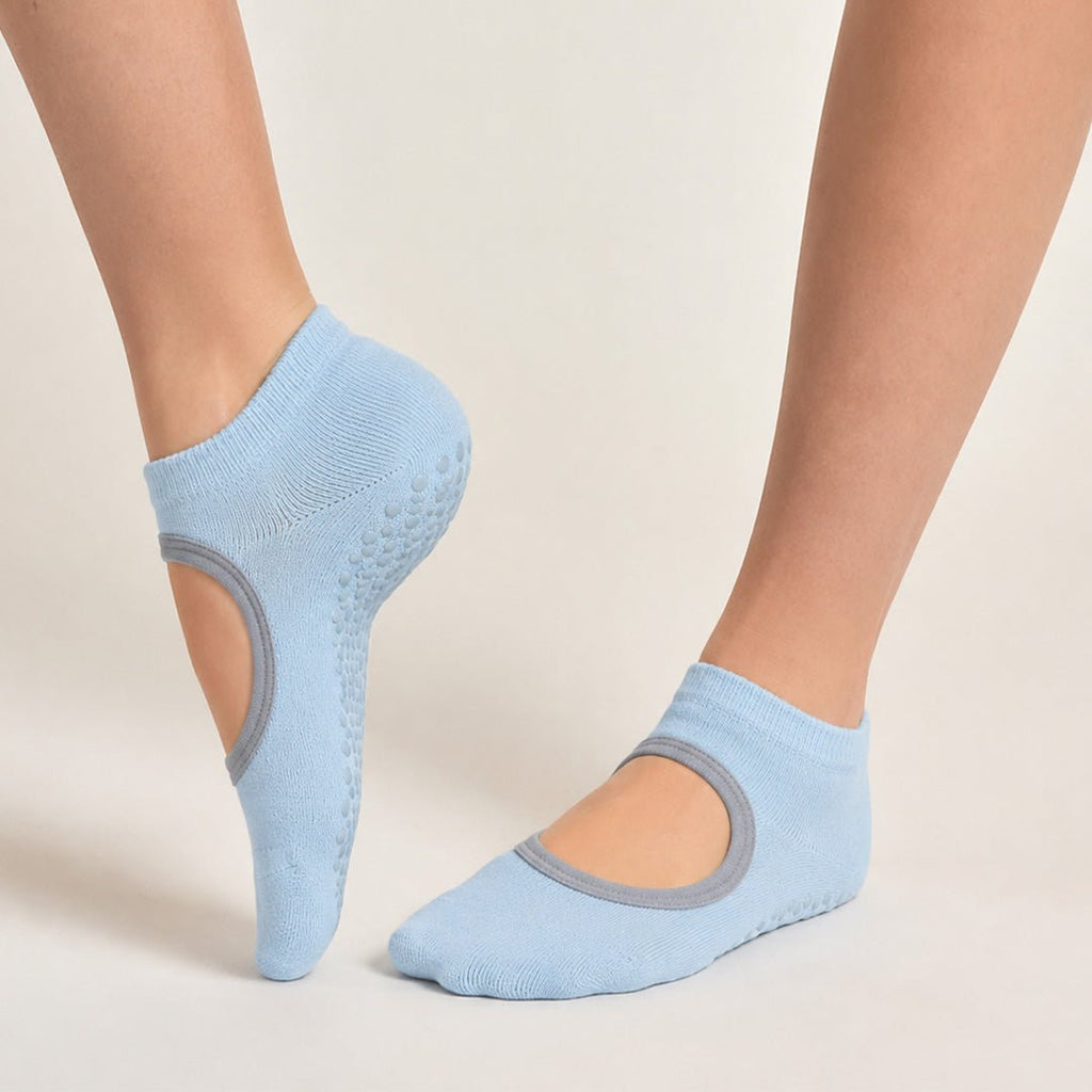 '-Women's Yoga/Pilates Studio Socks- Blue-