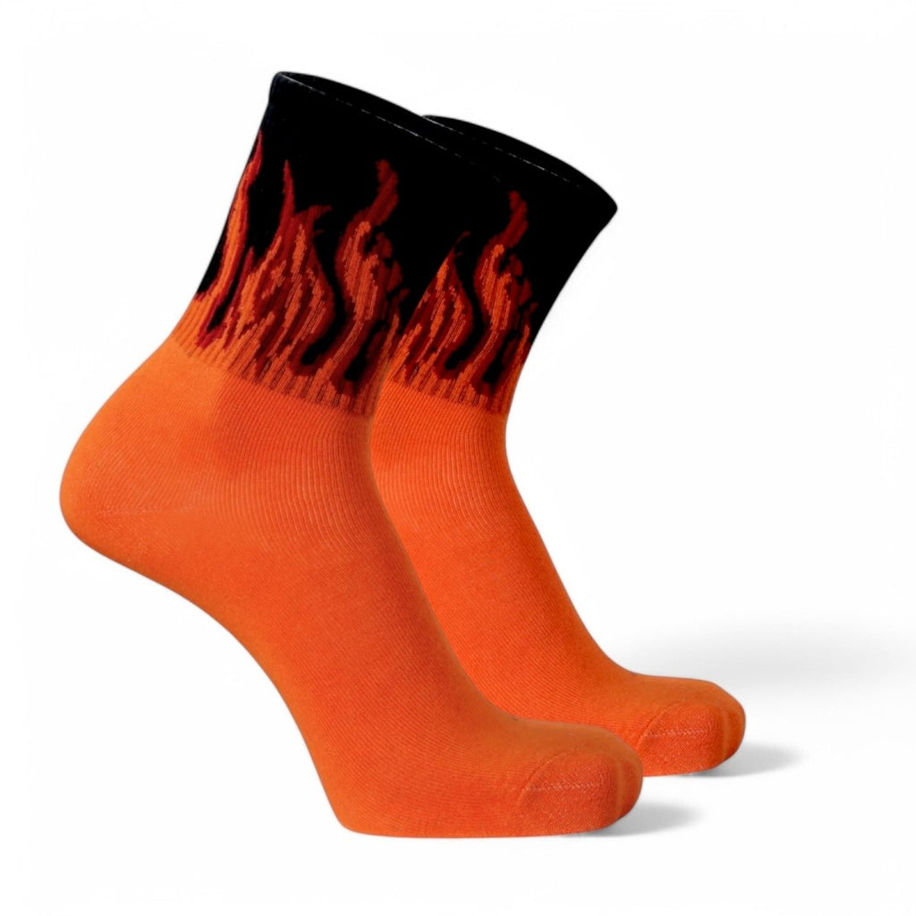 Elemental Blaze - ORANGE/BLACK - RED FLAMES - Sockscarving - Feel The Comfort