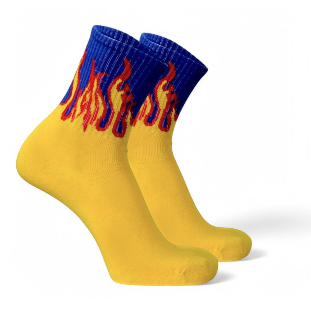 Elemental Blaze - YELLOW/BLUE - RED FLAMES - Sockscarving - Feel The Comfort