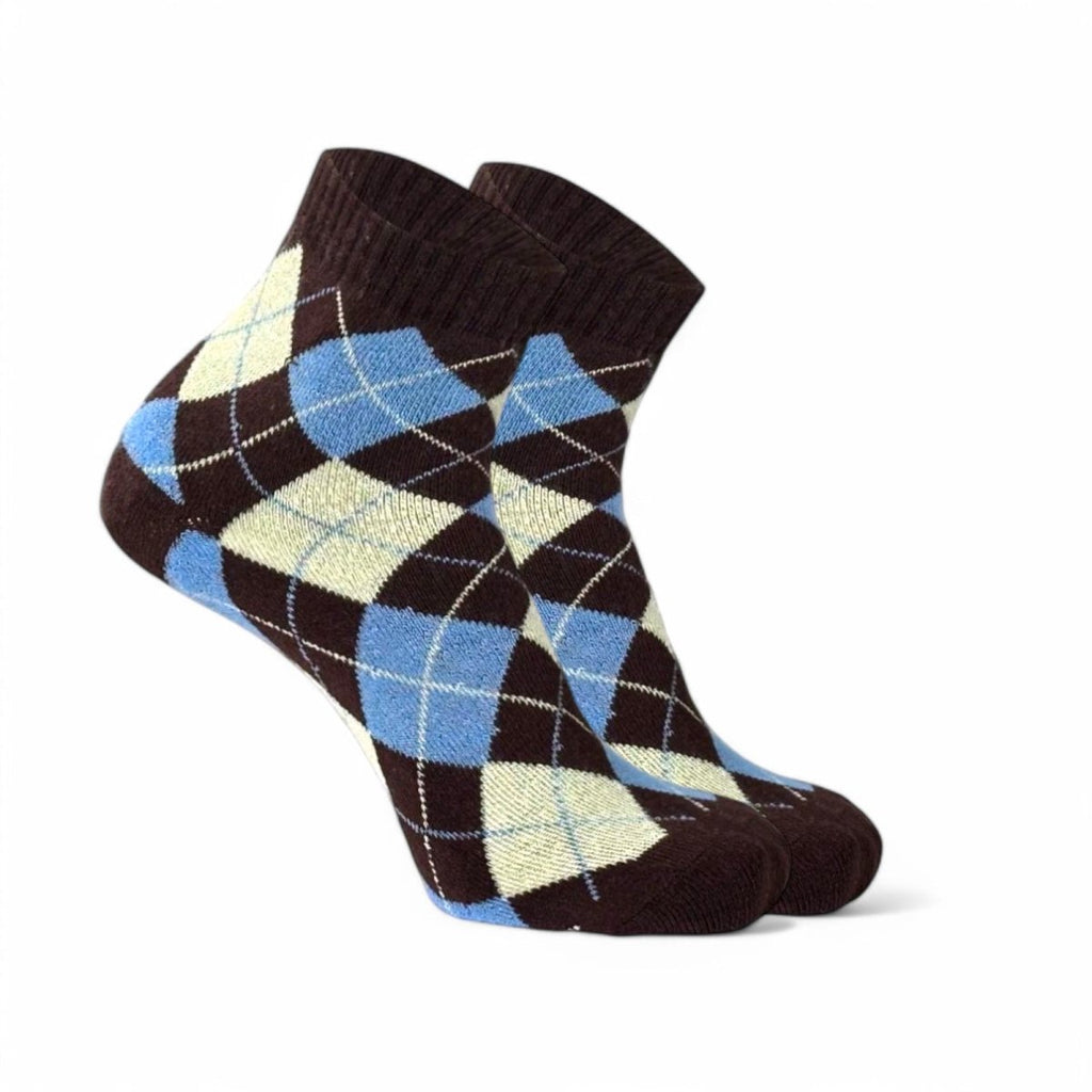 Winter Argyle - Dark Brown - Sockscarving - Feel The Comfort