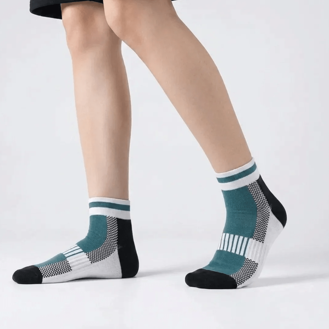 '-Airofit Cushioned Ankle Socks-Green/White-
