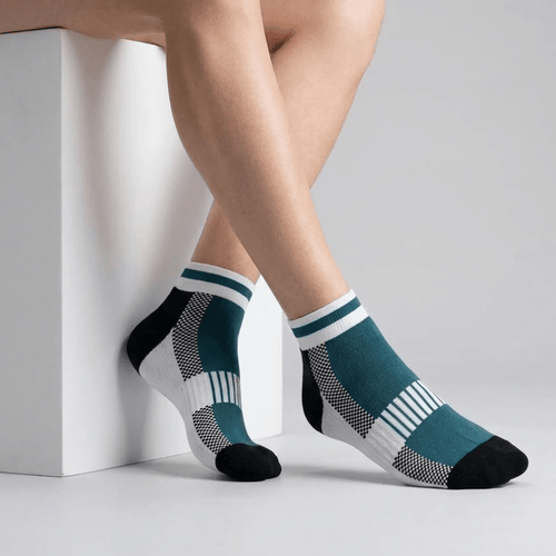 '-Airofit Cushioned Ankle Socks-Green/White-