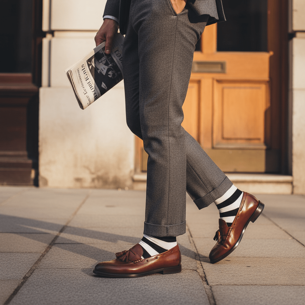 Coastal Classic - Navy Blue & White Stripe - Sockscarving - Feel The Comfort