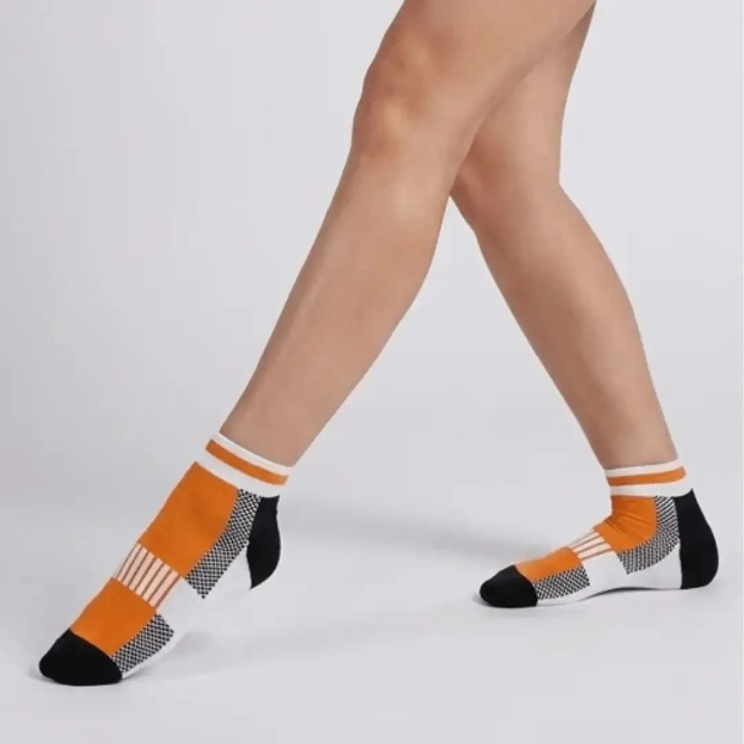 '-Airofit Cushioned Ankle Socks-Orange/White-