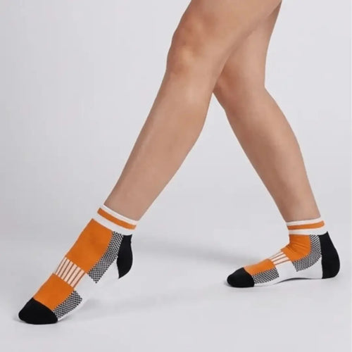'-Airofit Cushioned Ankle Socks-Orange/White-