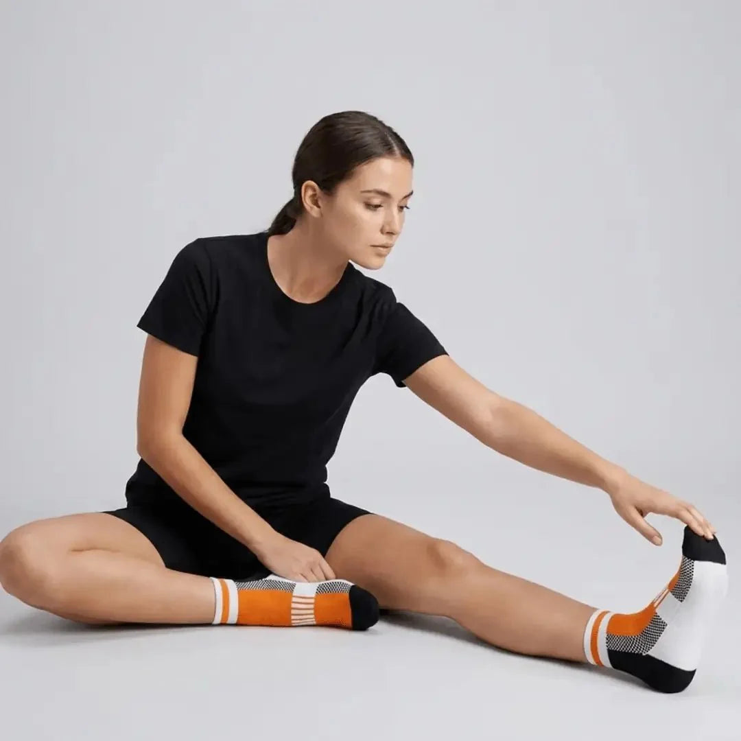 '-Airofit Cushioned Ankle Socks-Orange/White-