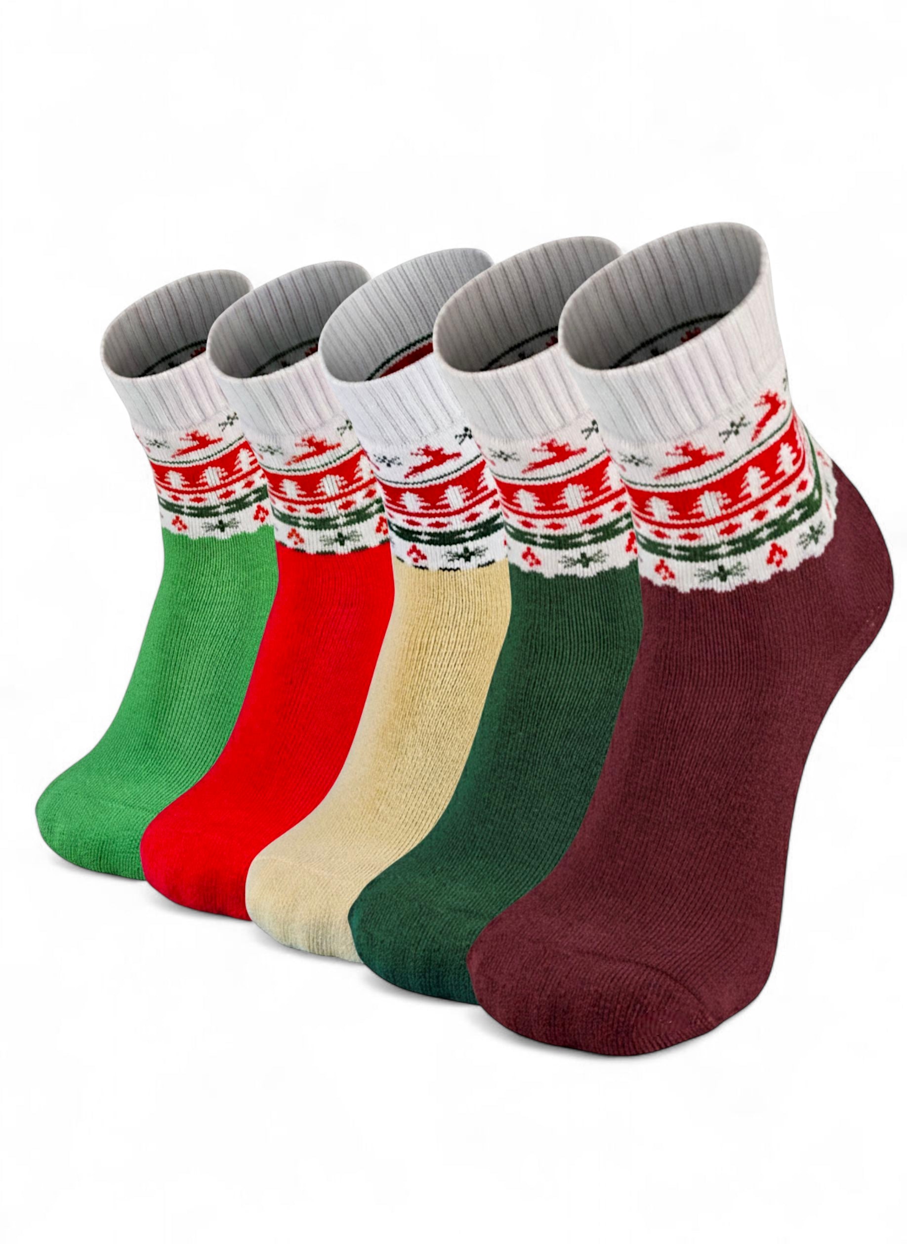 Jingle Bell Cozy Socks (5-Pack)