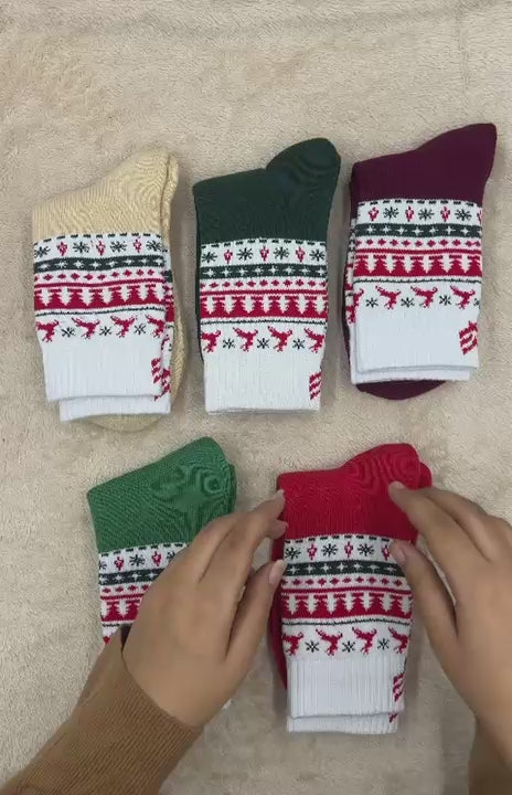 Jingle Bell Cozy Socks (5-Pack)